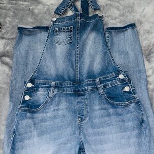 Wallflower Women's Light Blue Denim Overalls